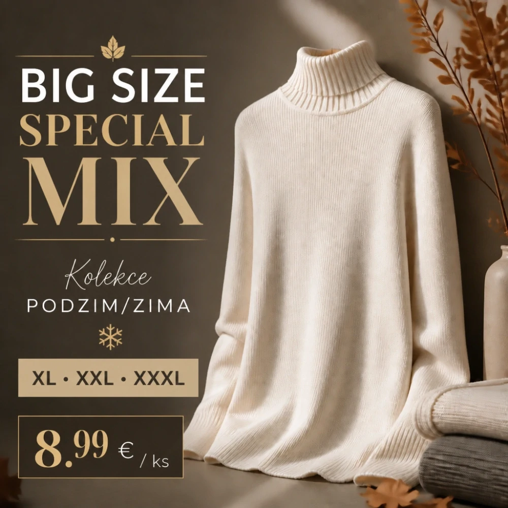DÁMSKÉ SVETRY "BIG SIZE" premium MIX