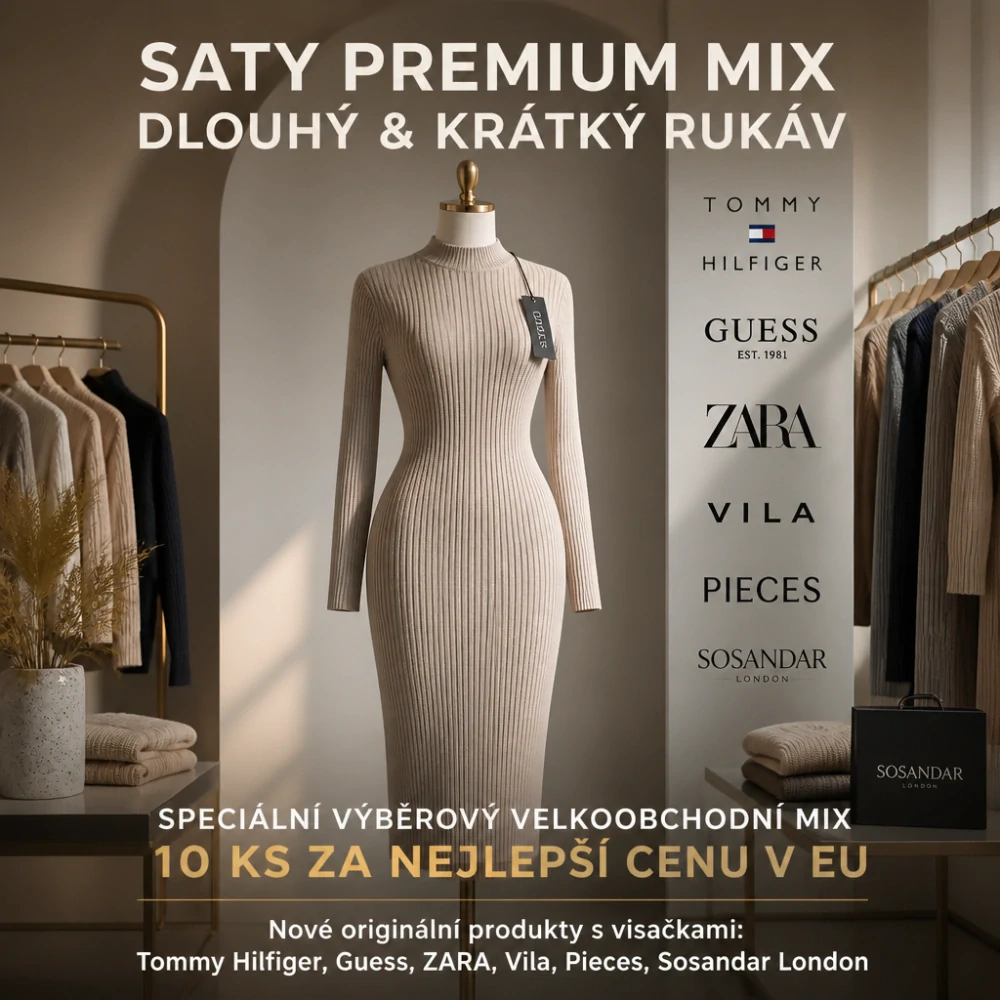 DÁMSKÉ ŠATY premium MIX (dlouhý / krátký rukáv)